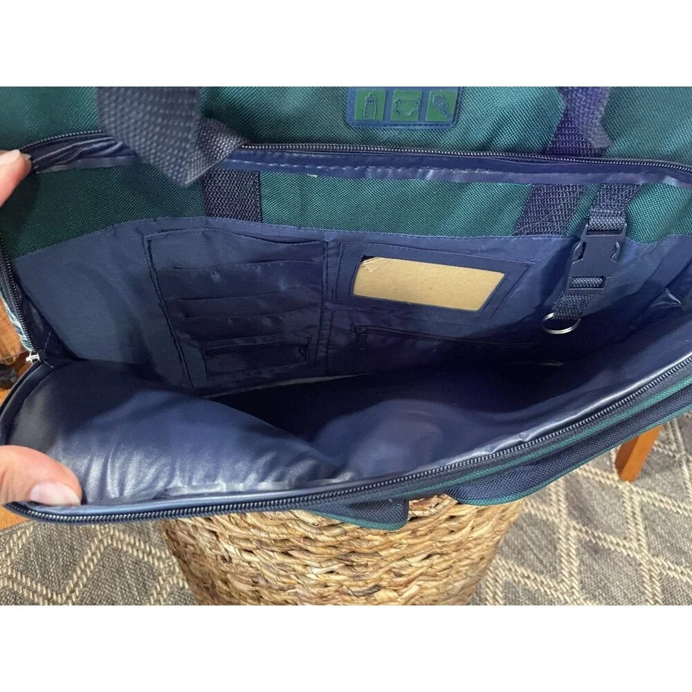 Vintage Baby Connection Plaid Diaper Bag Preppy Equestrian Travel Changing Pad